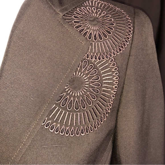 COPY - Worth New York Brown Silk 2pc Pant Suit - Picture 2 of 14